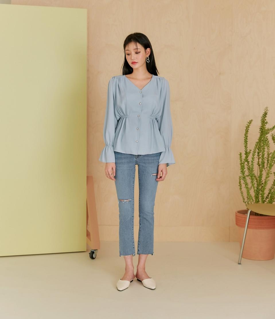 (새상품) 커먼유니크 쉬폰 블라우스