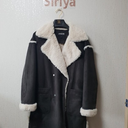 스티브요니 빅포켓 에코 무스탕 코트_카키브라운55