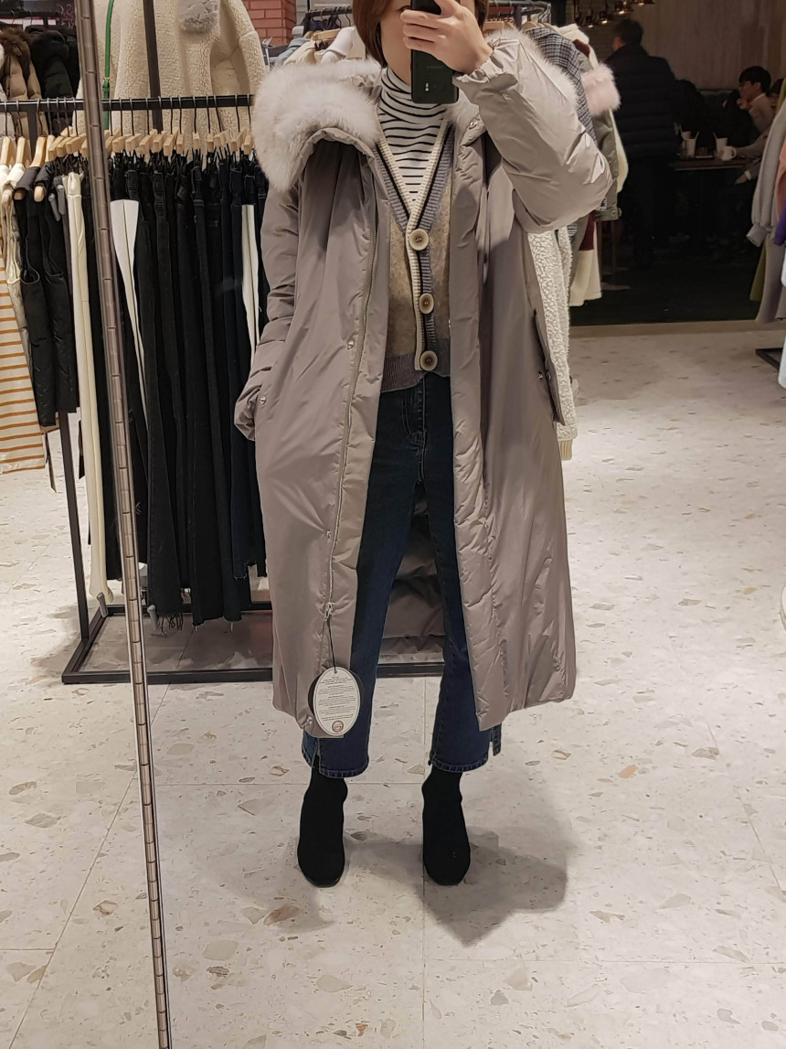 새상품)LAP 덕다운 폭스퍼 야상 one size 1장남음