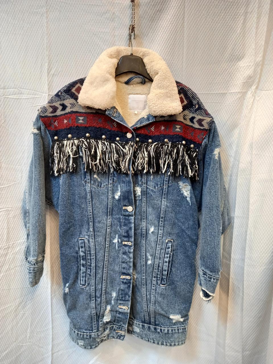 자라)독특한 디자인의 청쟈켓 (S)