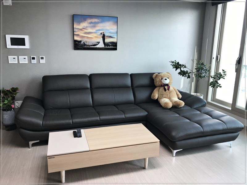 자코모쇼파 4인카우치.천연소가죽