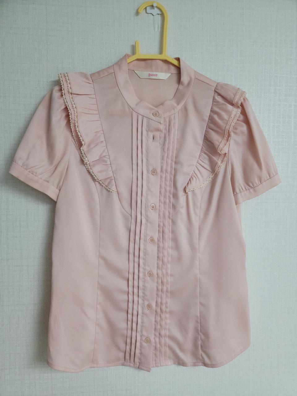 숲 여성 반팔 블라우스