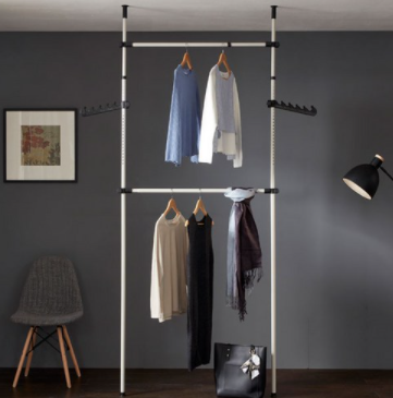 (무료배송)  2단 행거 스탠드 행거 인테리어 고정식