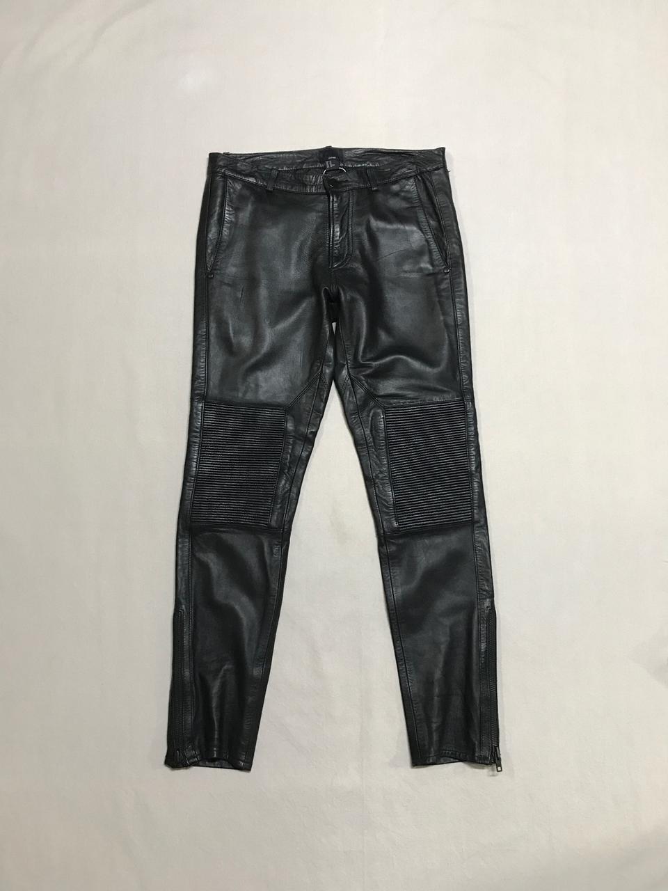 (새상품) h&m 리얼레더 바이커팬츠 흐앤므 양가죽 라이더바지