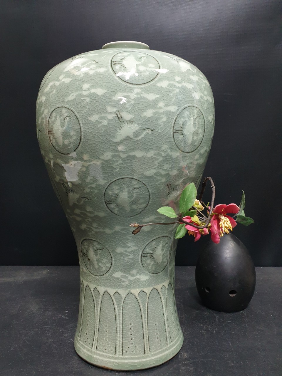 청자상감운학문매병