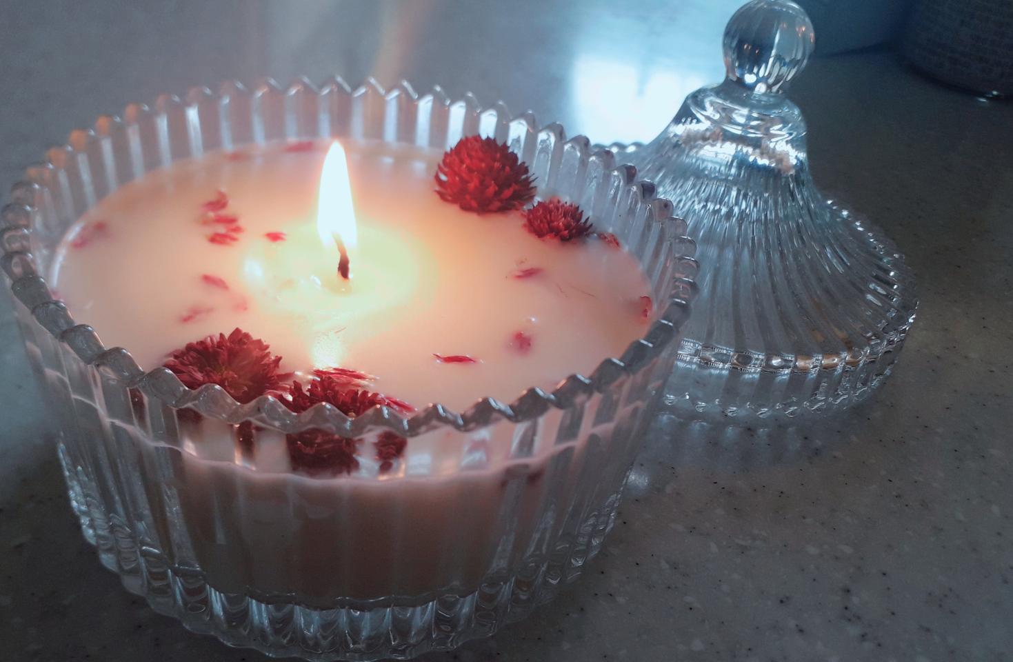 6가지 향☆크리스탈용기 250ml대용량  천연소이캔들