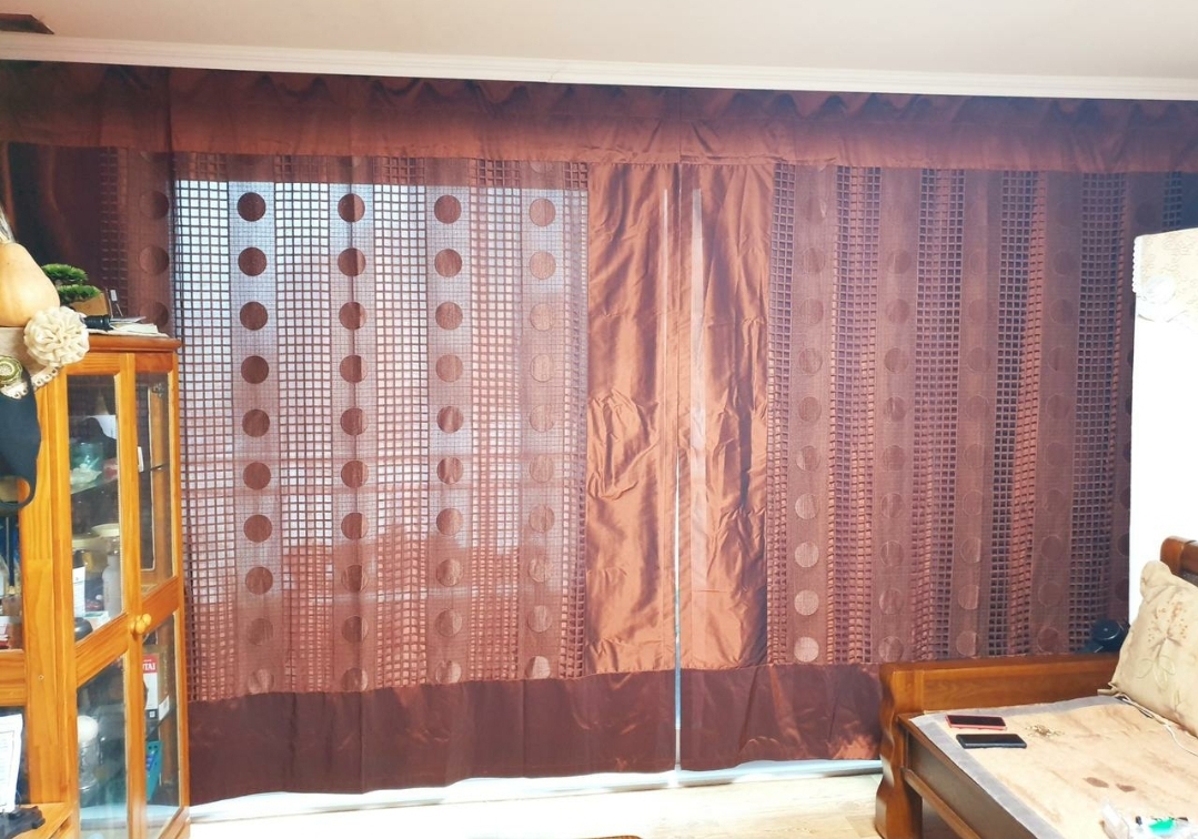 레일 특이문양 이중 커튼 한세트414-222