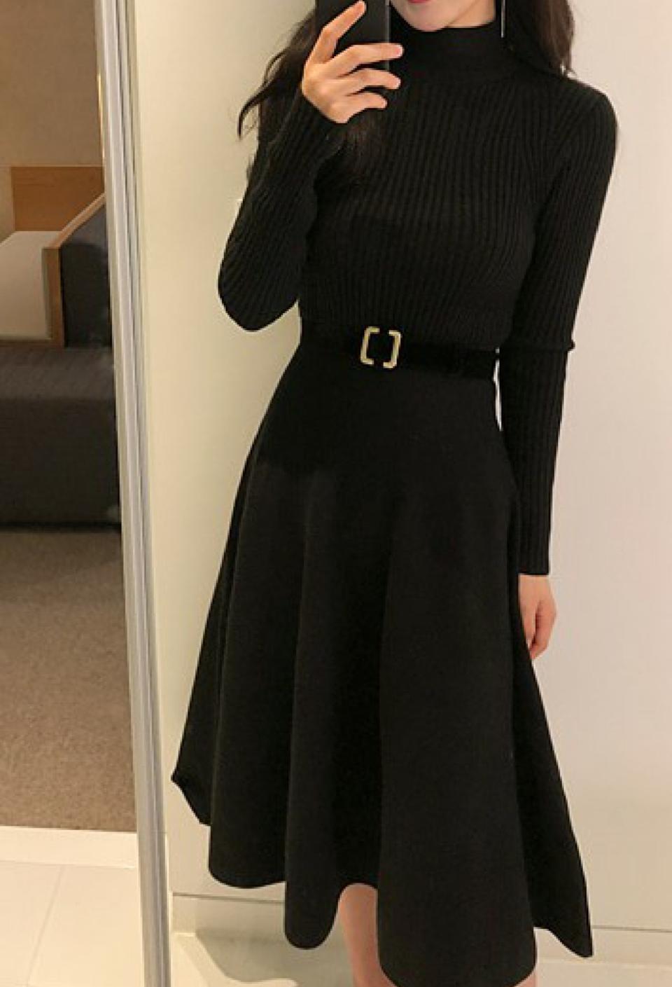 니트 폴라 원피스