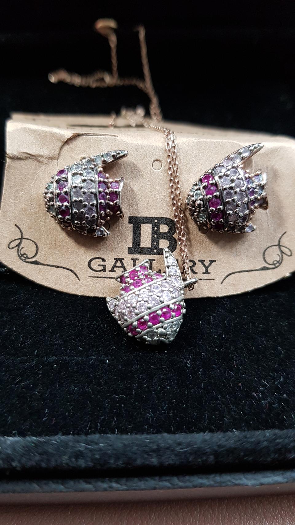 물고기목걸이  귀걸이셋트