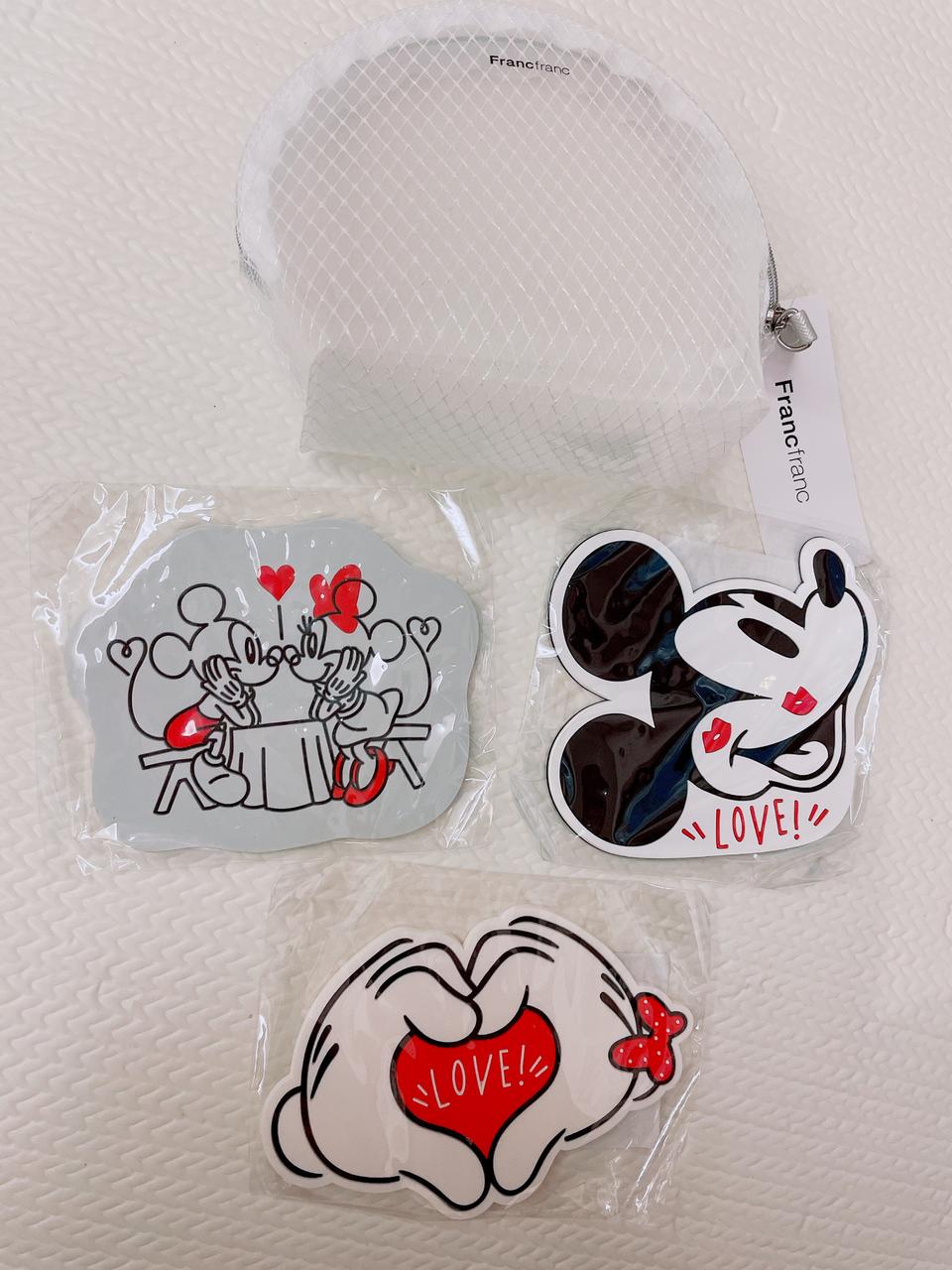 [새상품] 프랑프랑 디즈니 미키 코스터 컵받침 세트