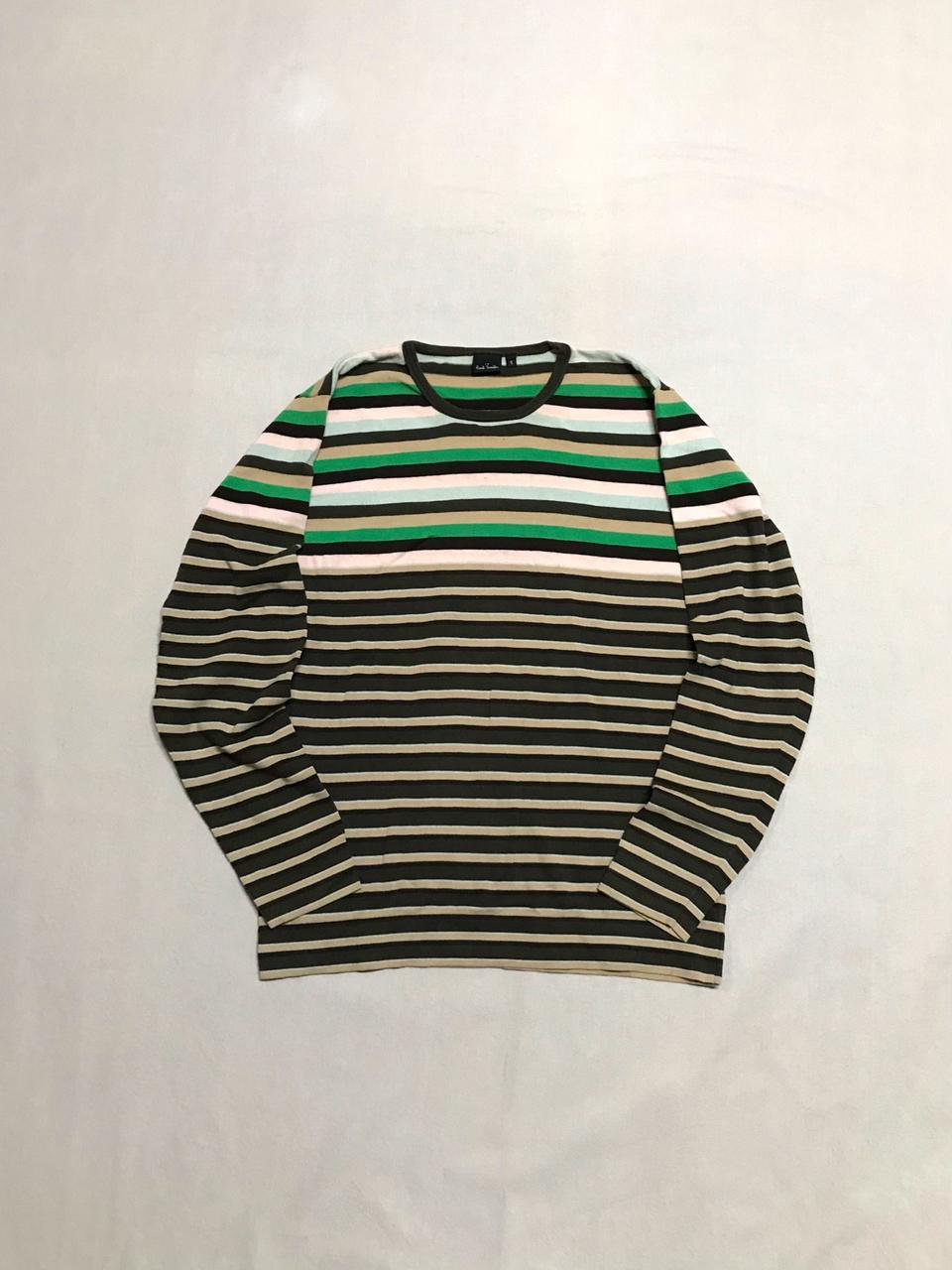 폴스미스 코튼 라운드넥 스트라이프 니트 단가라 스웨터