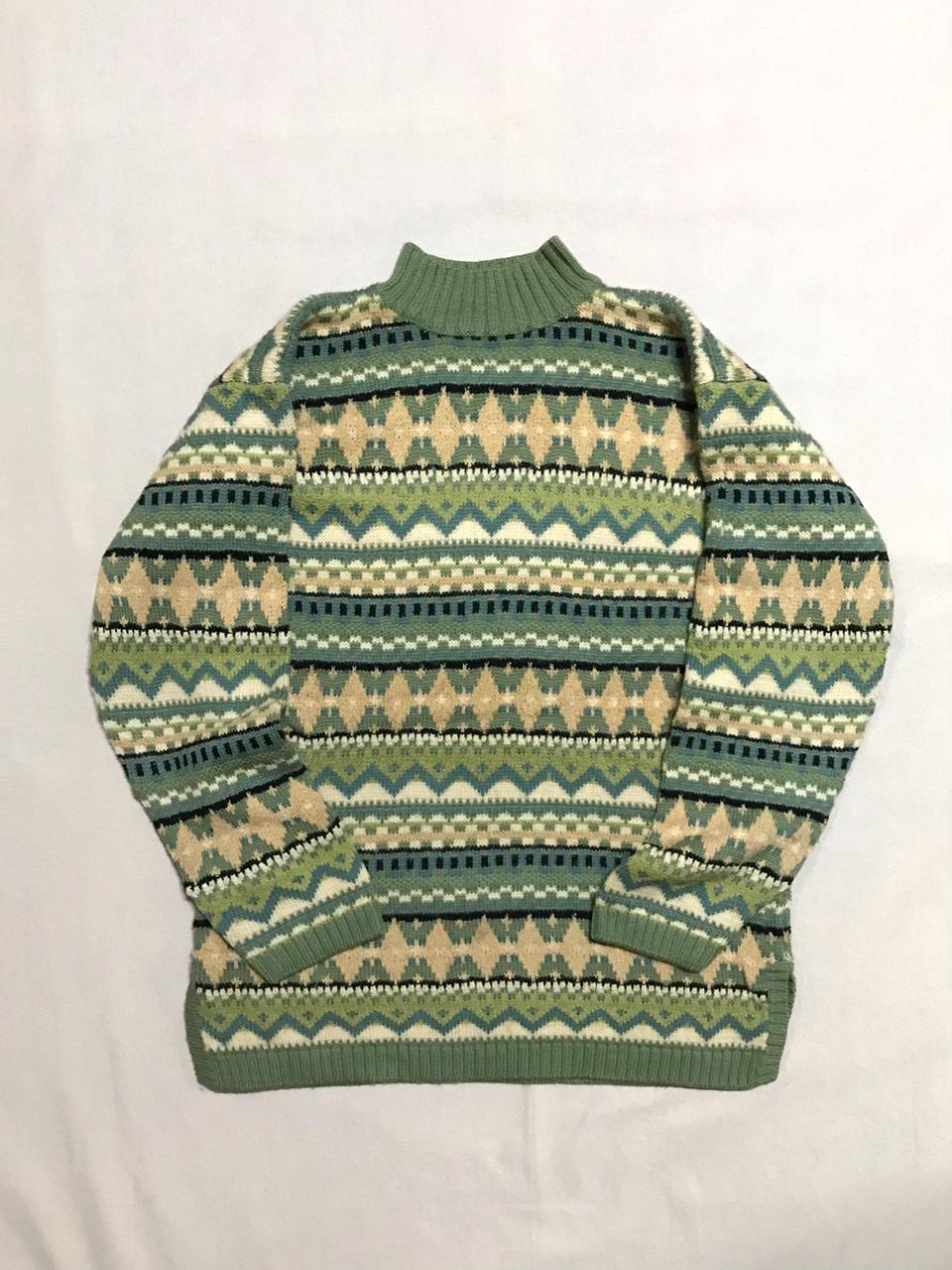 쿠지st 케이블 롱니트 반폴라 스웨터 빈티지 올드스쿨