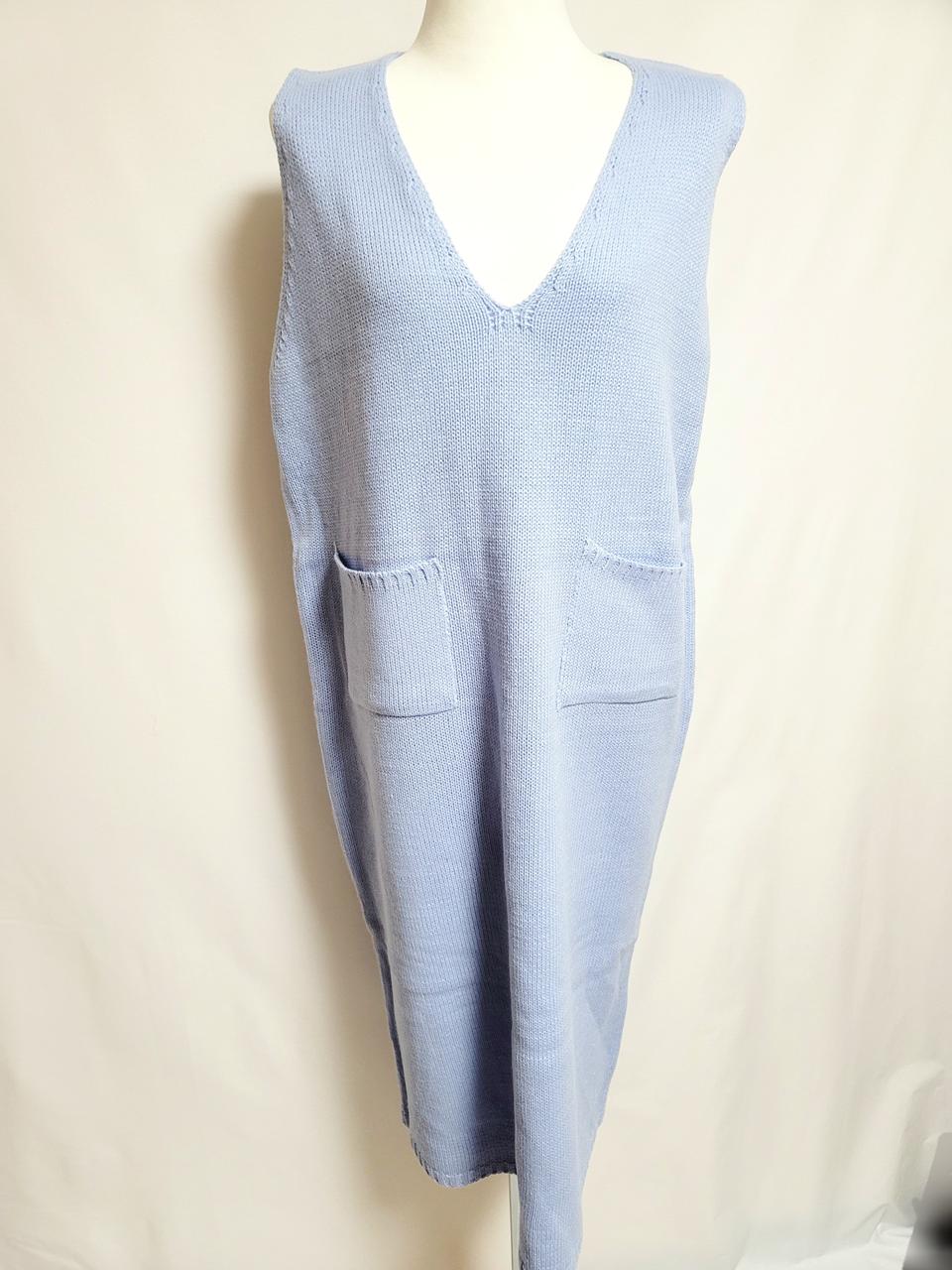 하늘색 조끼니트 원피스