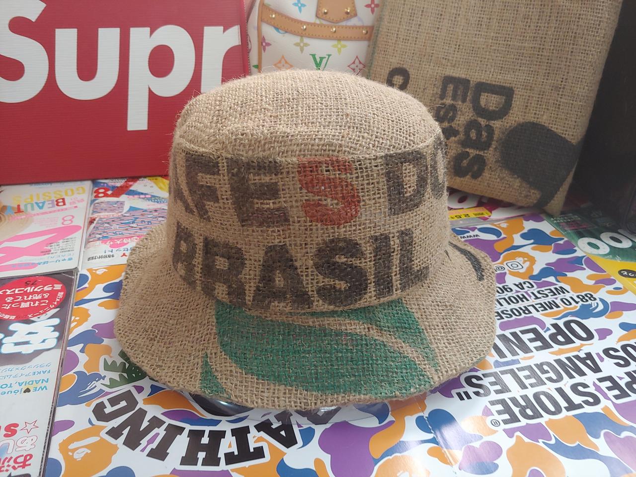 브라질 커피포대 업사이클링 버킷햇 커피자루 리폼 벙거지