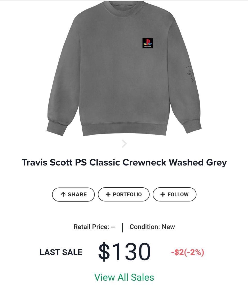 Travis Scott Ps Classic Crewneck Size L Cactus Jack By