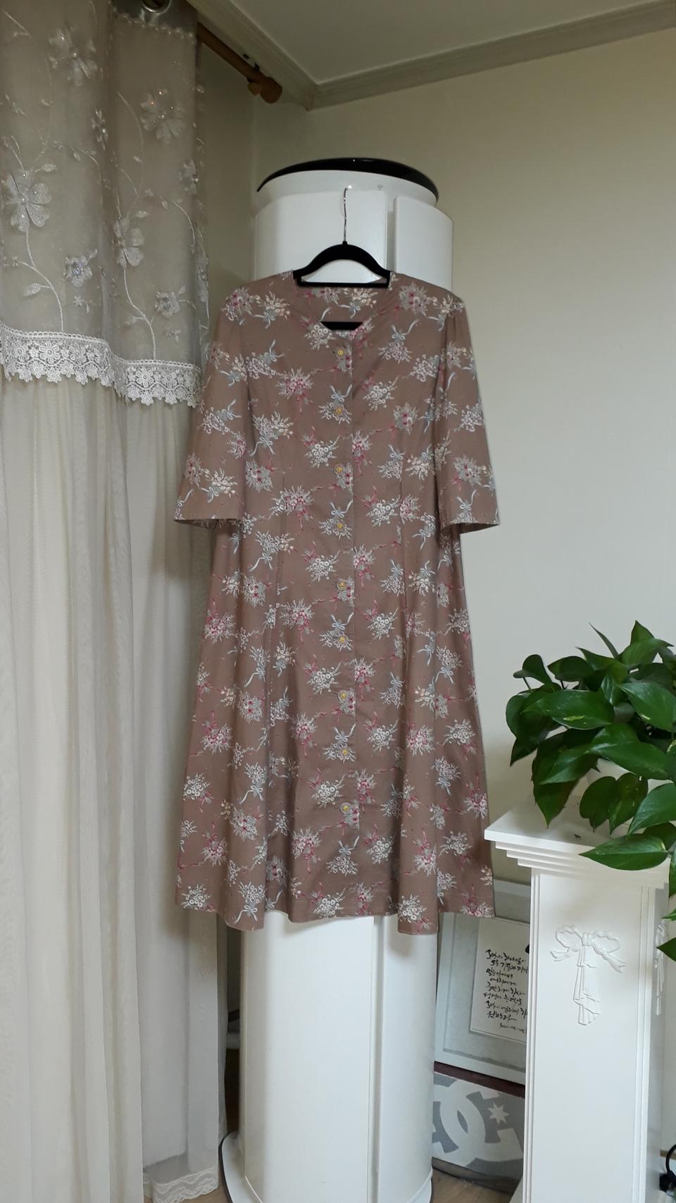 66반까지) 꽃무늬 순면 롱원피스