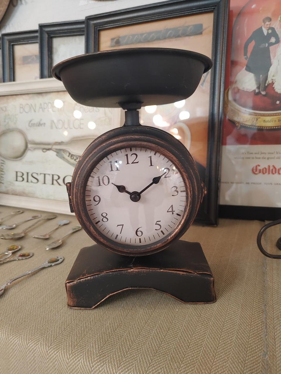 빈티지 탁상 인테리어 소품 저울 시계