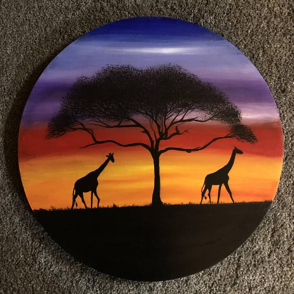 인테리어 그림액자 아프리카 기린 아크릴 캔버스 그림선물