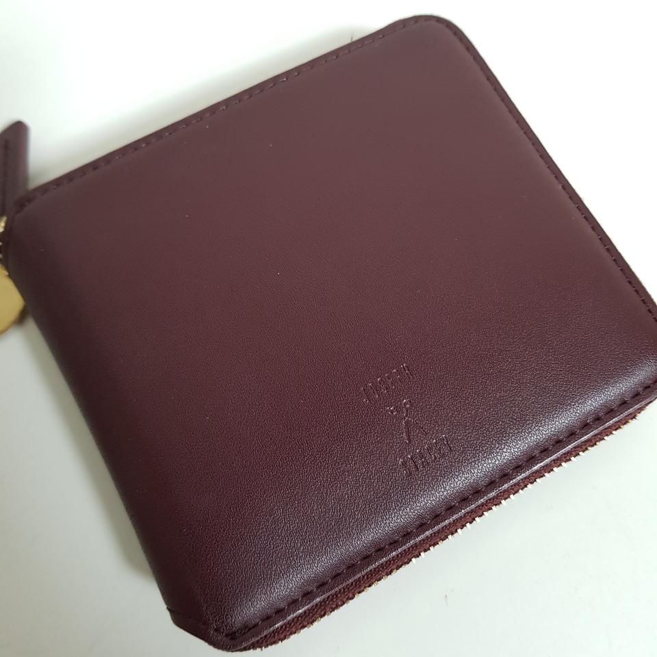 조셉앤스테이시 반지갑 하프 월렛 와인색