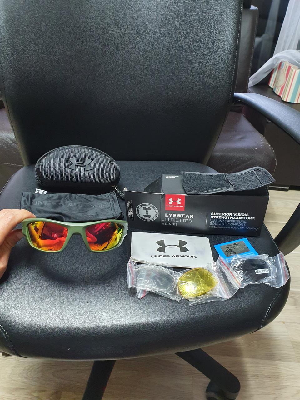 언더아머 선글라스+클리어렌즈+야간렌즈+편광렌즈 팝니다
