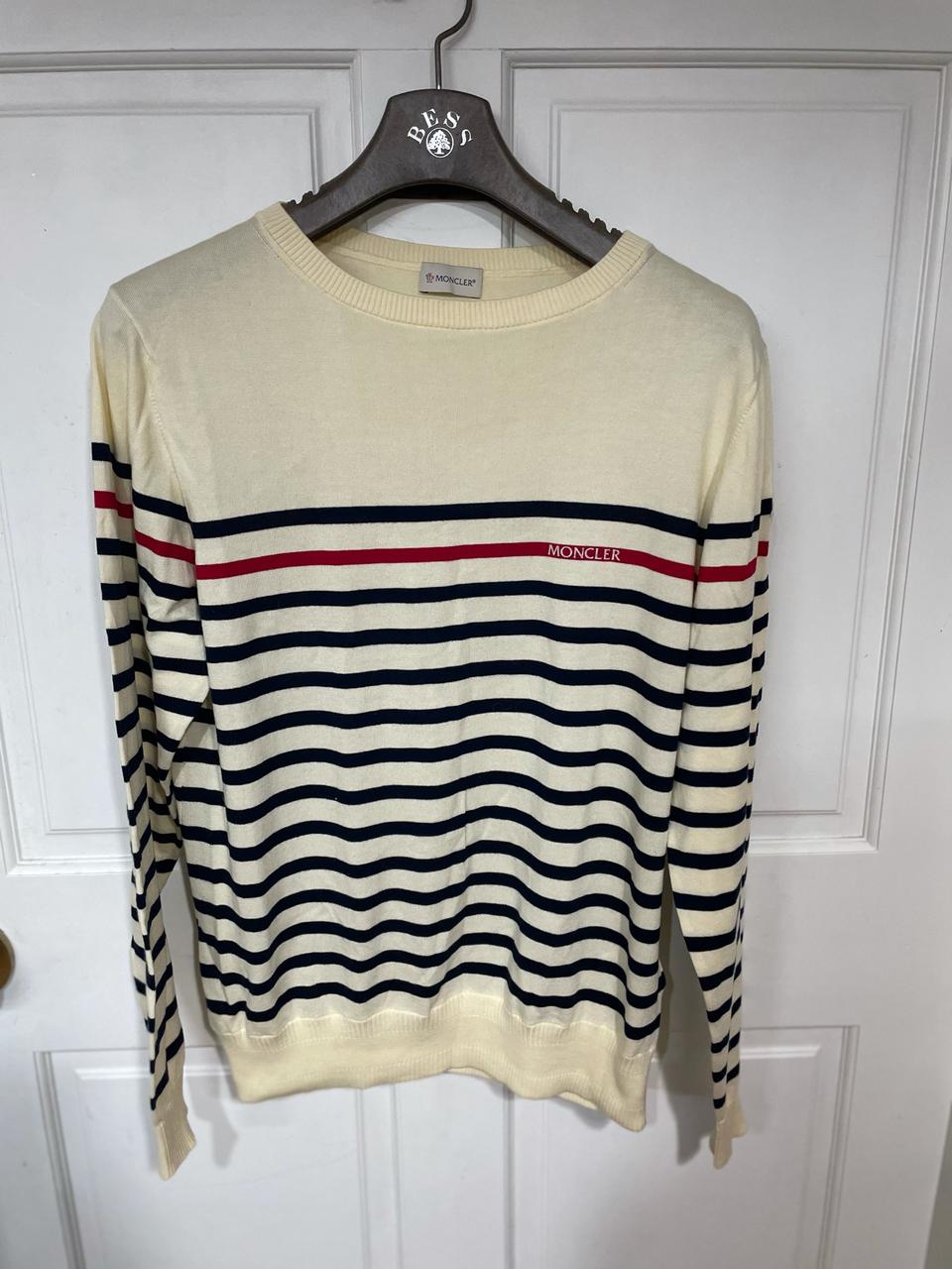 몽클레어 스트라이프 코튼 니트 티셔츠