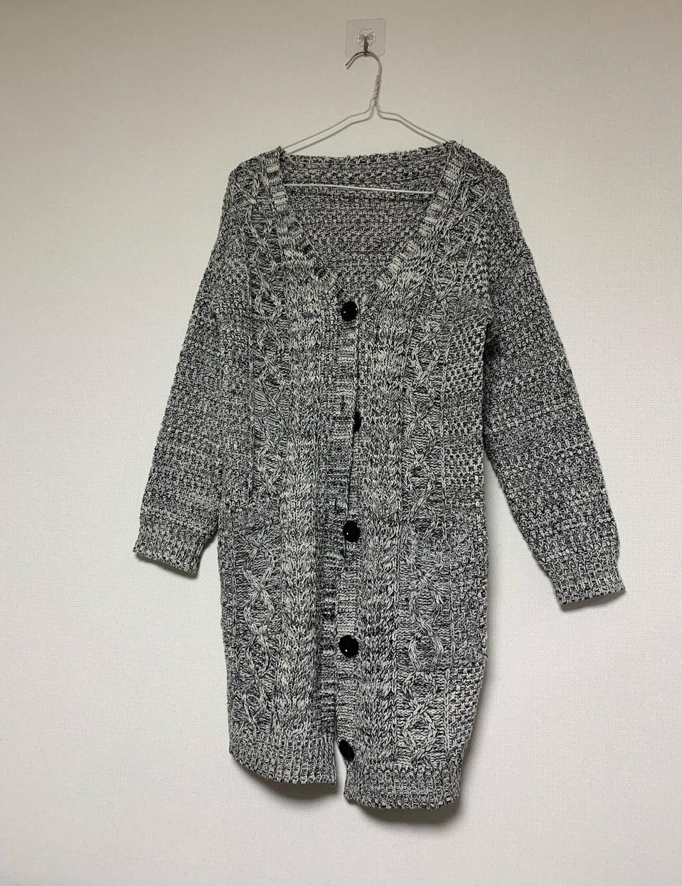 보카시짜임 도톰한 니트 롱가디건(여리여리 핏)