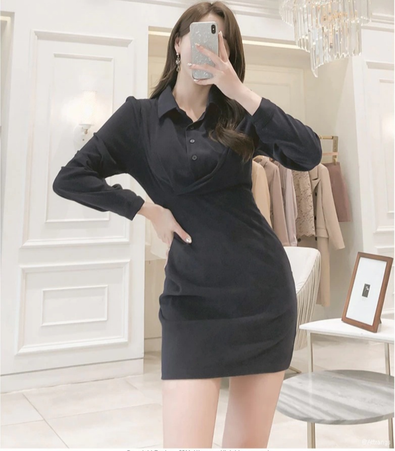 아뜨랑스 셔츠원피스 엠사이즈 기장추가7cm