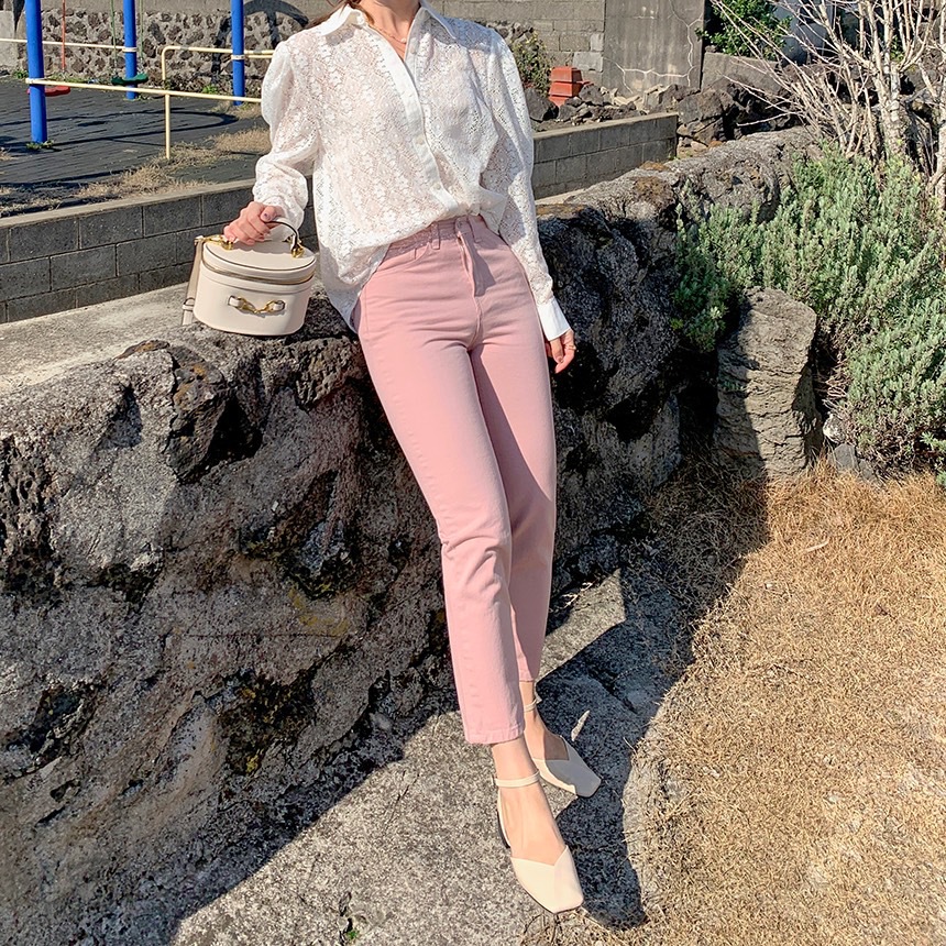 베이비핑크 면팬츠