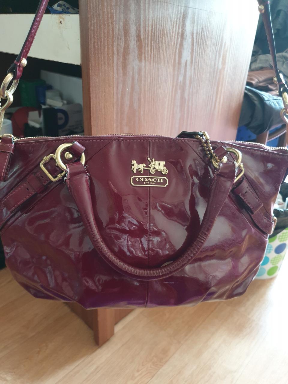 (정품)코치 토트겸 숄더백-버건디색상