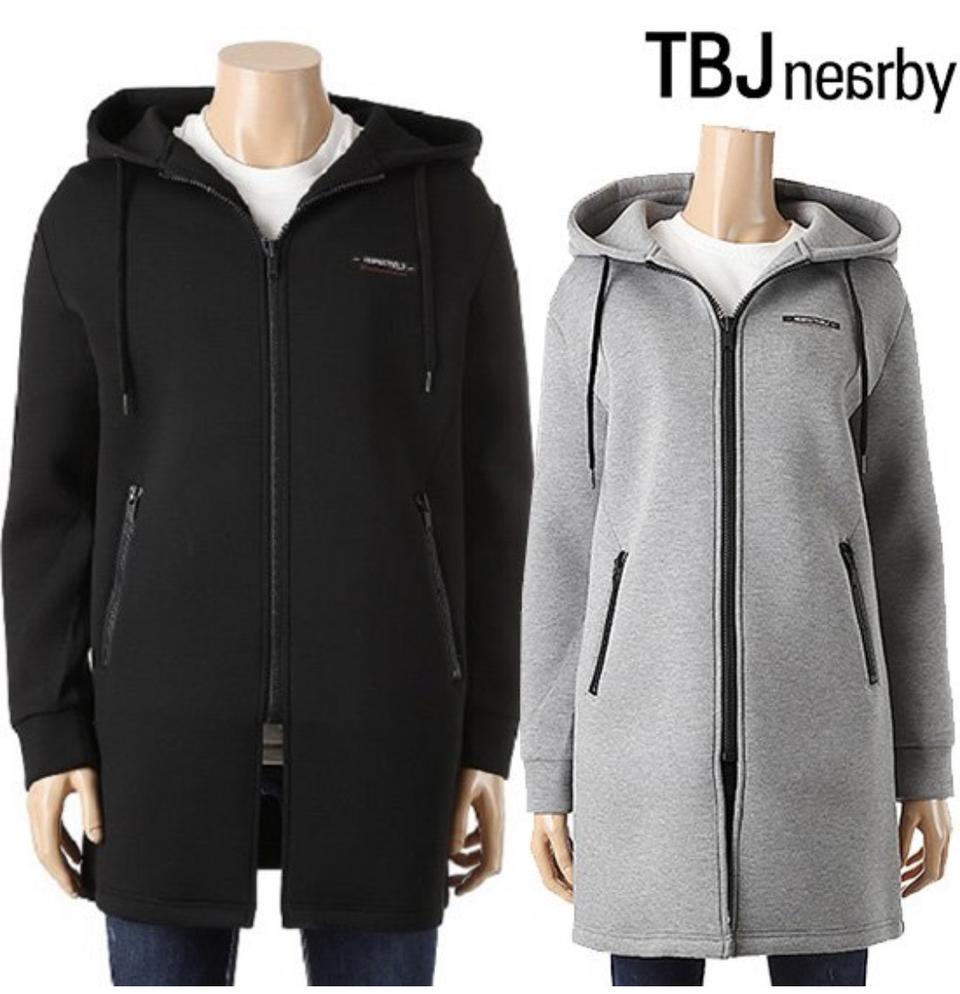 TBJ 남여공용 후드집업 하프기장 그레이