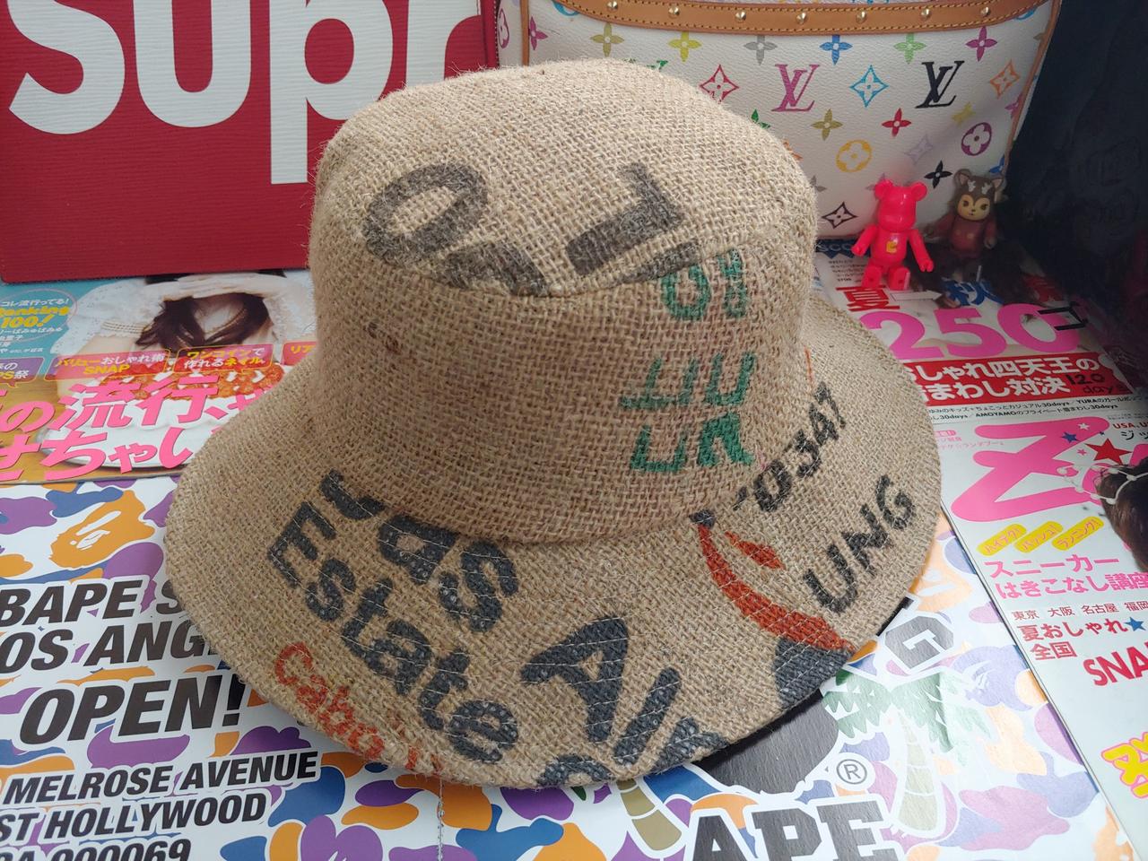 브라질 커피마대 업사이클링 버킷햇 커피포대 커피자루 리폼 벙거지 리사이클