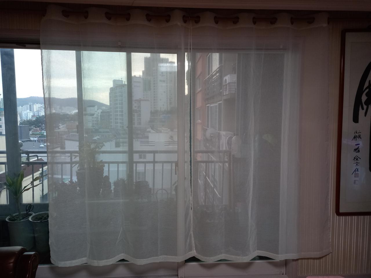 봉 무지 화이트 커튼 한세트270-203