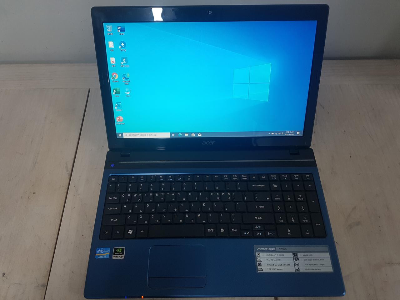 노트북 acer i5-2410M SSD교체 램8GB GT540M