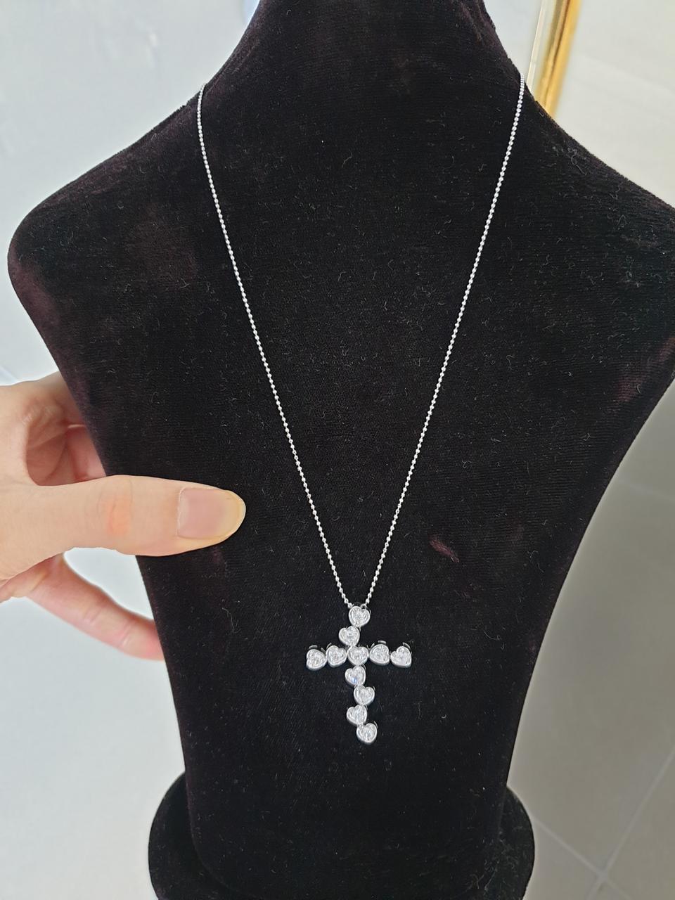 웨이브 십자가 목걸이