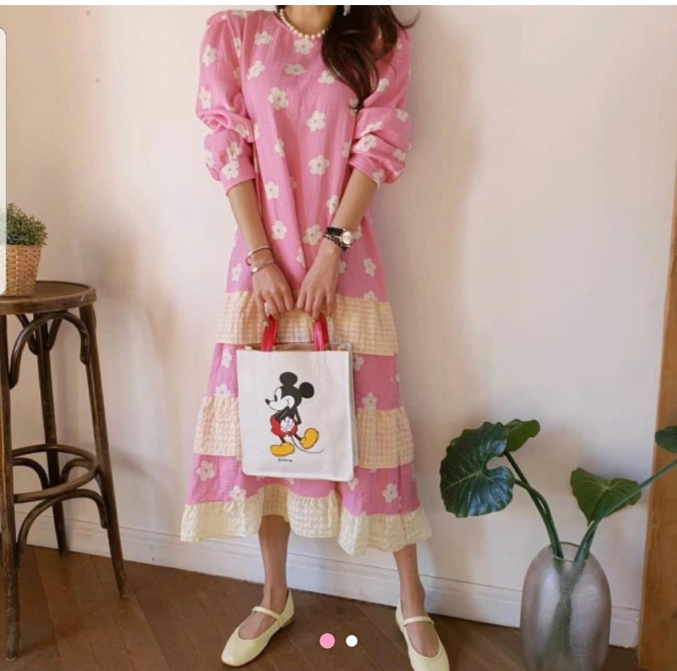 러블리 프릴롱핑크원피스