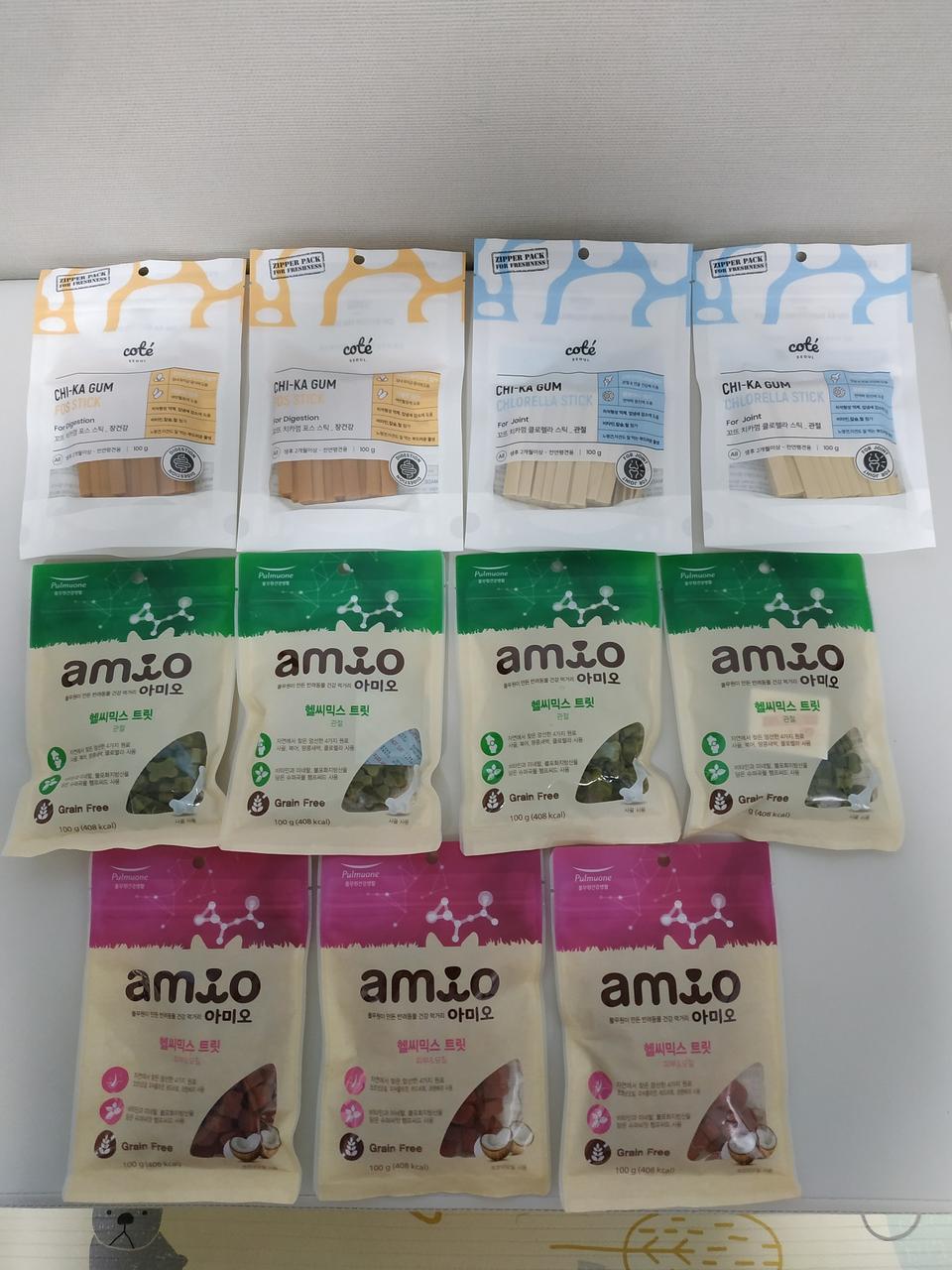 강아지 기능성간식 11봉 일괄(치석제거껌,트릿)