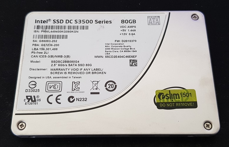 인텔 SSD 80GB 하드디스크