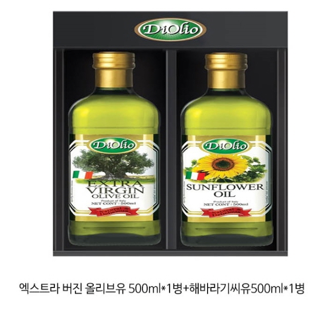 디올리오 해바라기씨 500ml 1병 + 버진 올리브유 500ml 1병