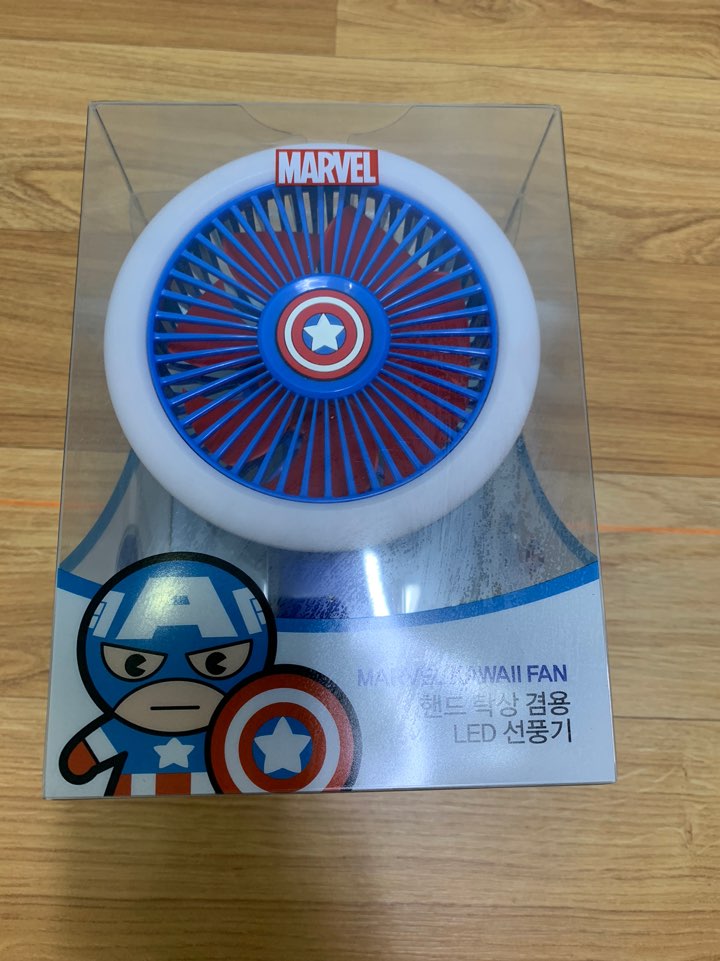 마블 핸드 탁상 겸용 LED선풍기/캡틴아메리카