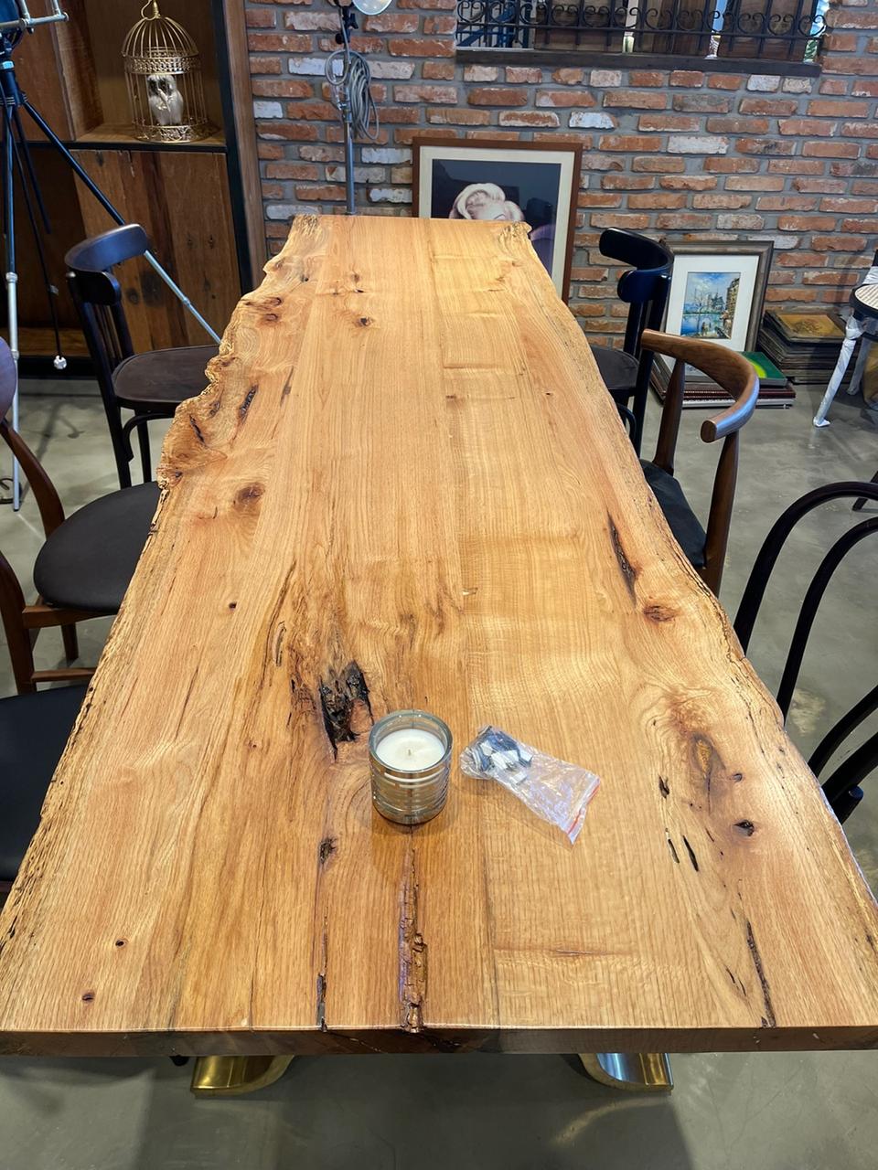 2500 오크나무 우드스랩 식탁~~롱1개