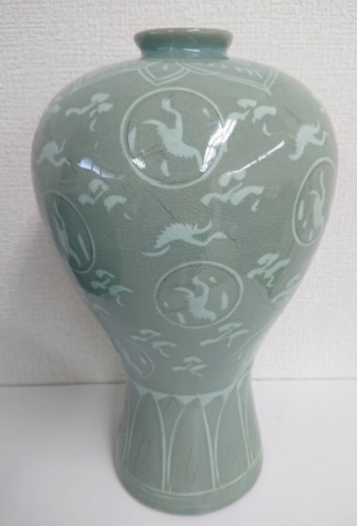 (선봉김영근작)고려청자 고급 도자기 화병☆골동품 택포