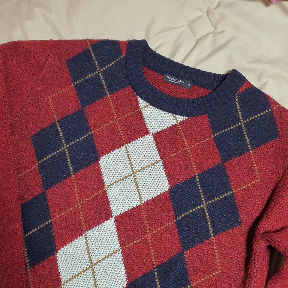 남자 아가일패턴 니트