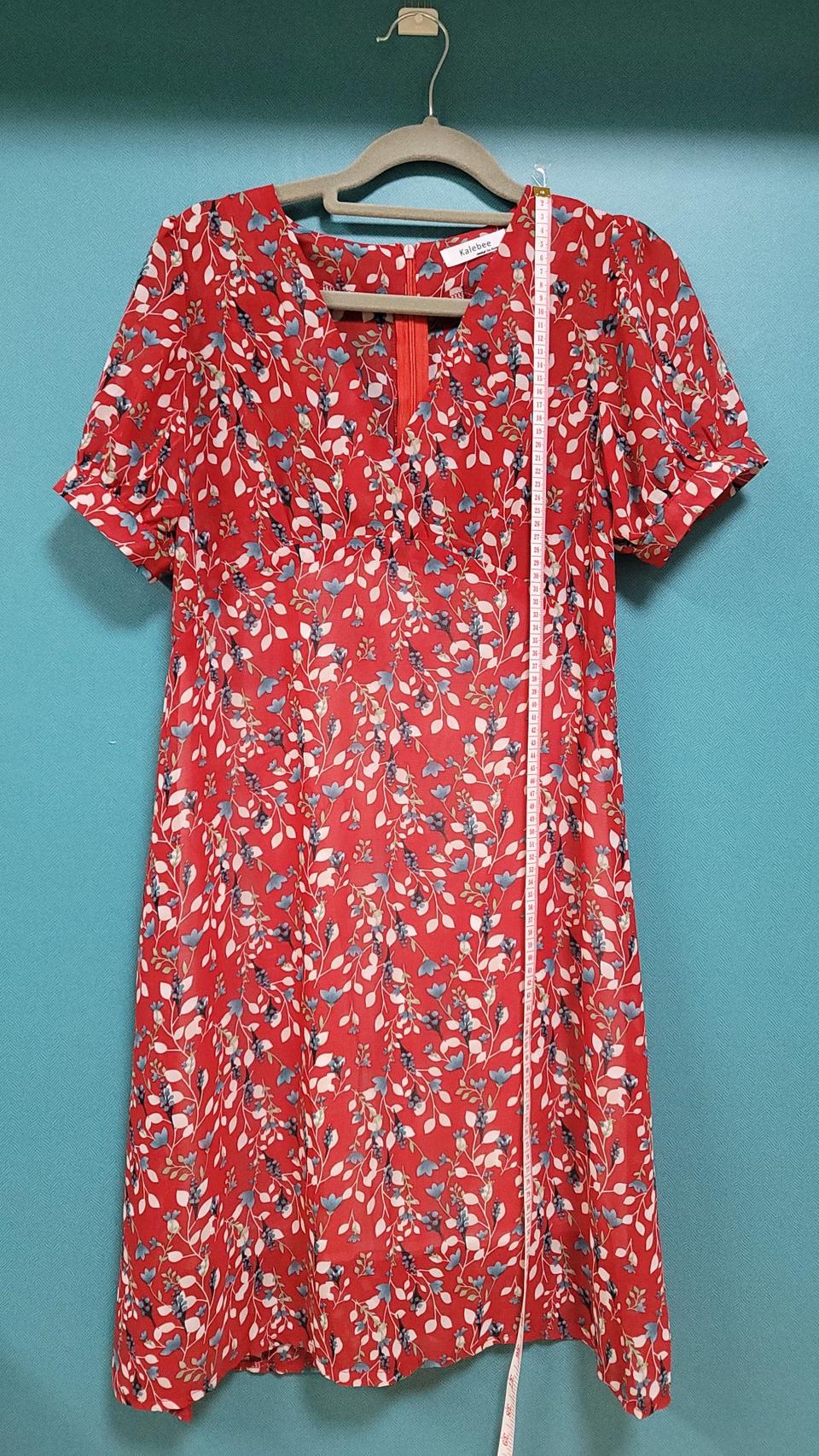 레드프라워쉬폰원피스