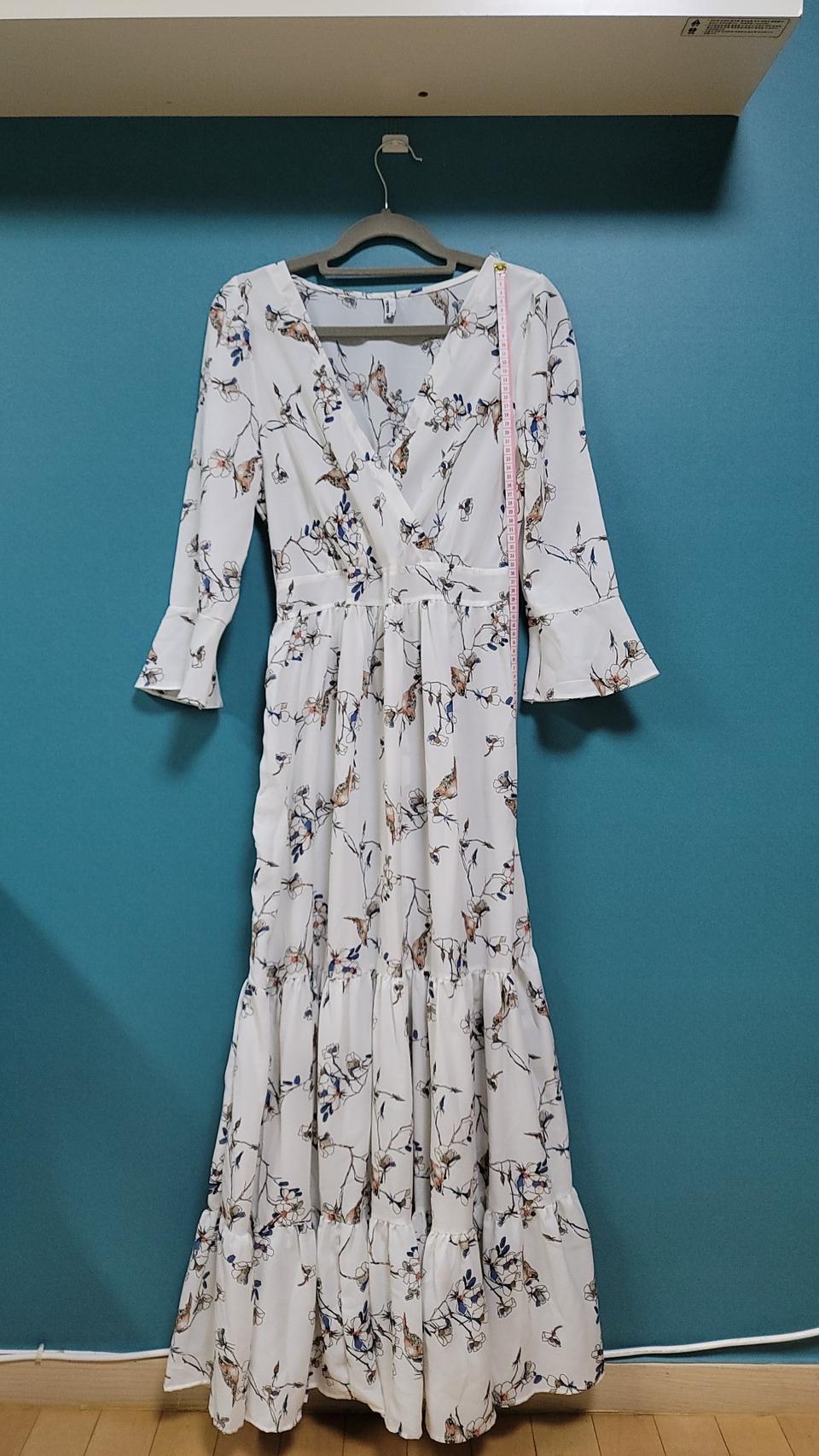 화이트여리 쉬폰 롱원피스