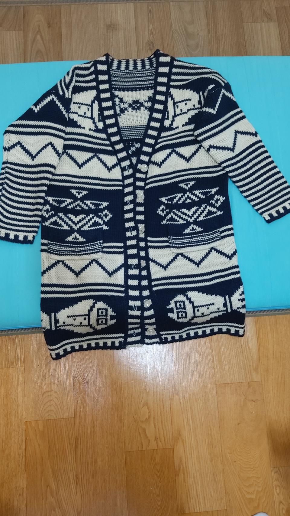 굵은짜임니트코트~66