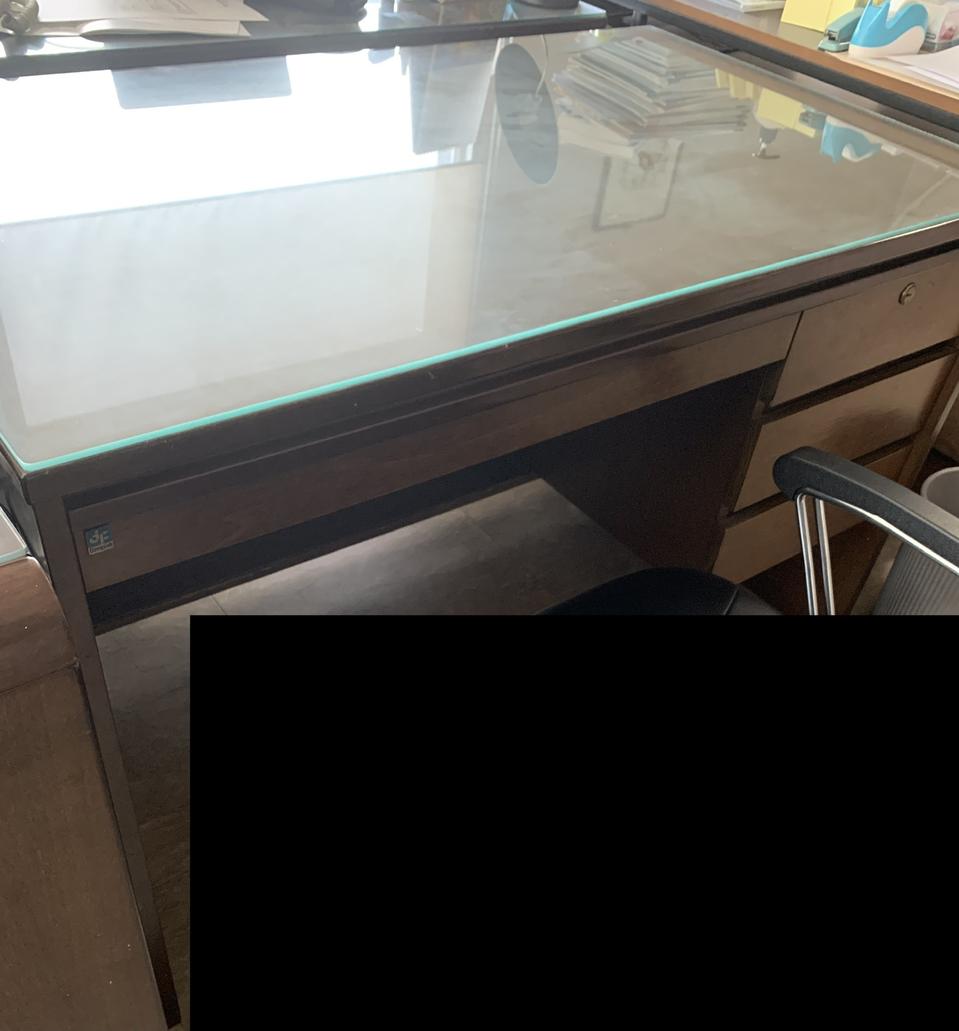 정품 동서가구 원목 브라운목재 프리미엄 고급클래식 중역용 사무용오피스 3단서랍 책상데스크