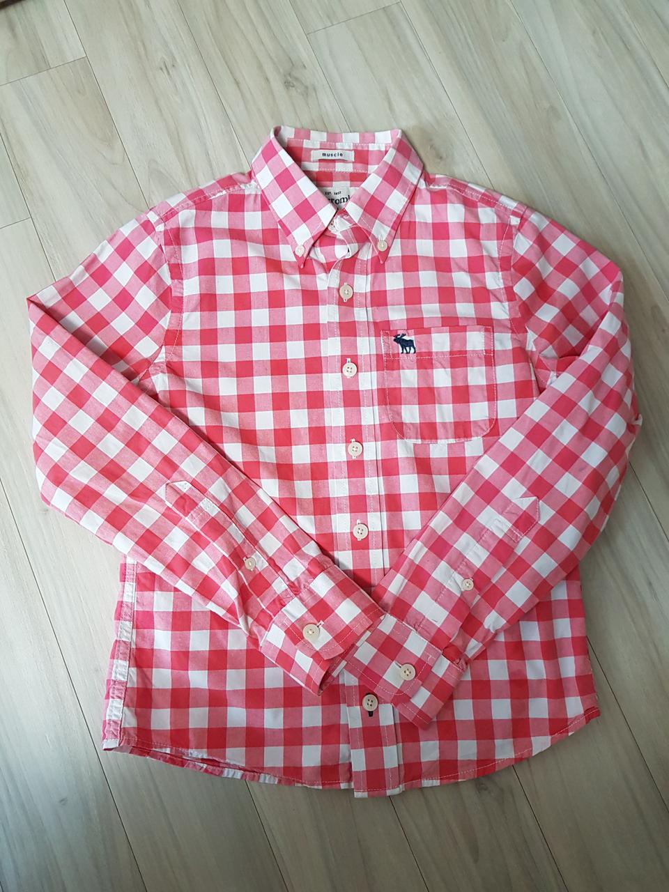 정품 아베크롬비 여아 아동 체크남방 s 145