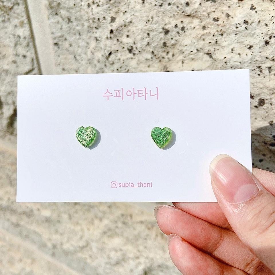 럭셔리 펄 하트 귀걸이