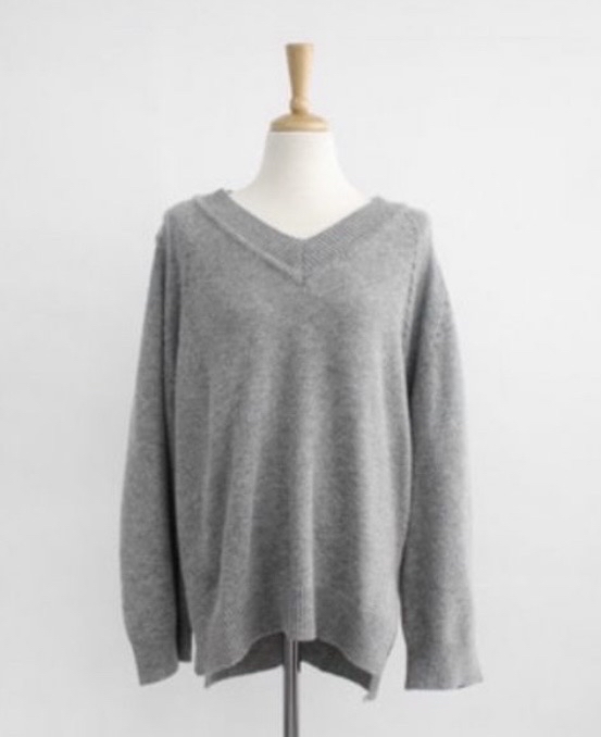 로즈팩토리 벌룬 루즈 니트 [그레이]