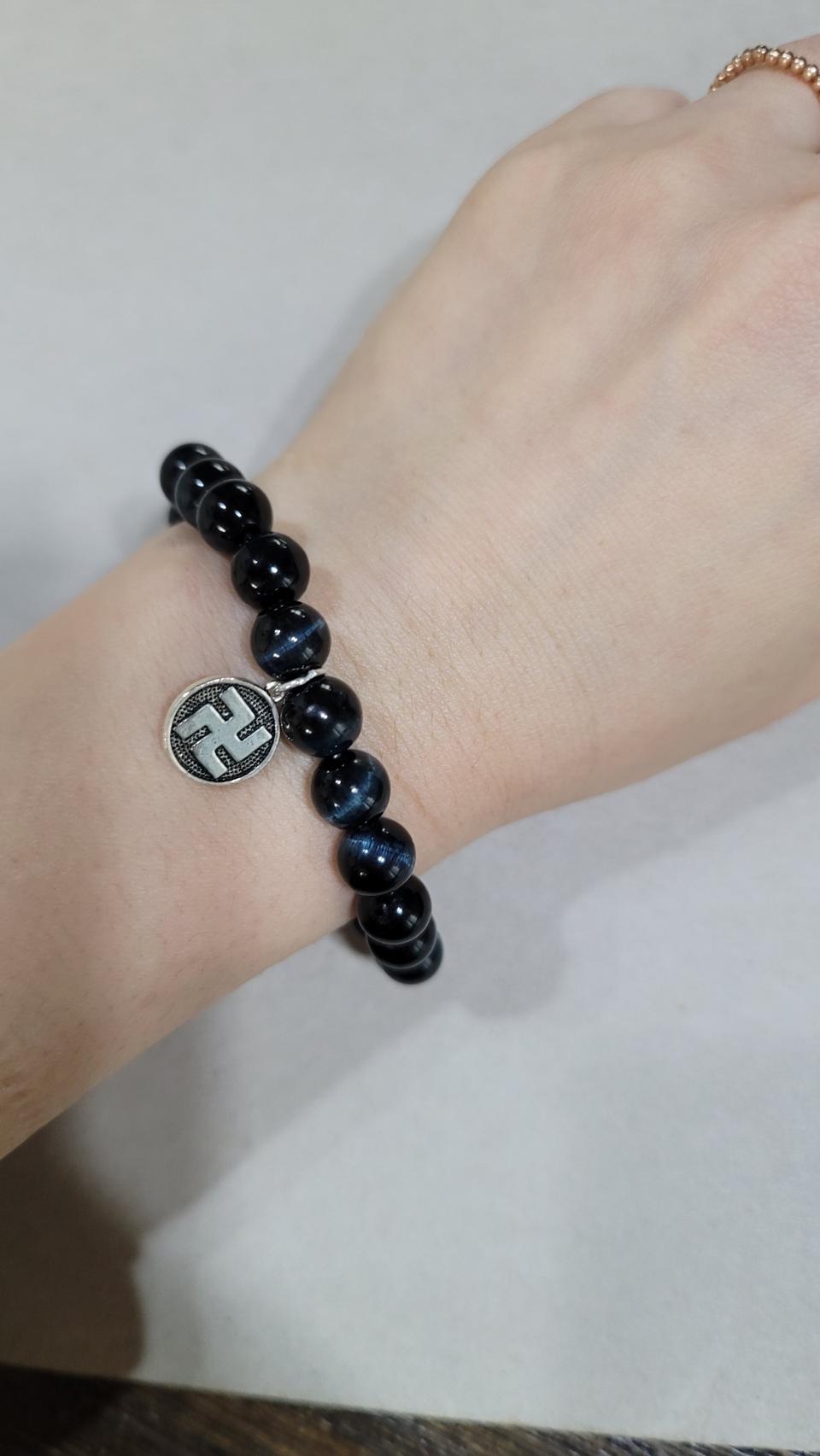 블루호안석 만자은팔찌